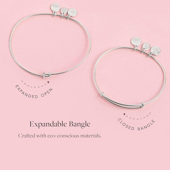 Sister Woven Together Charm Silver Adjustable Expandable Bracelet - Picture 3 of 4